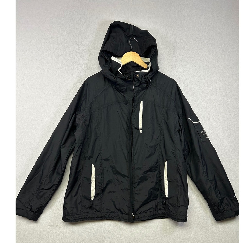 Gorpcore Hiking Columbia Womens XL Black Omni-Tech Waterproof Rain Jacket Shell